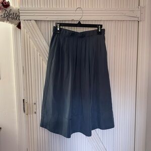 J crew pleated gray midi skirt size 2p